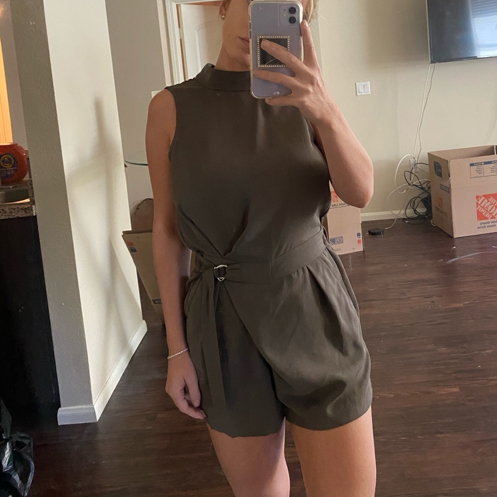 Top shop navy green romper
